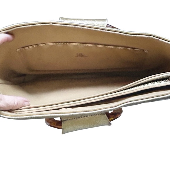 Vintage 1960s JR Florida Gold Tortoiseshell Handle Tote